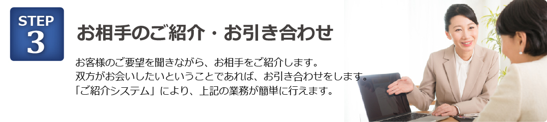 お相手の紹介、お引き合わせ